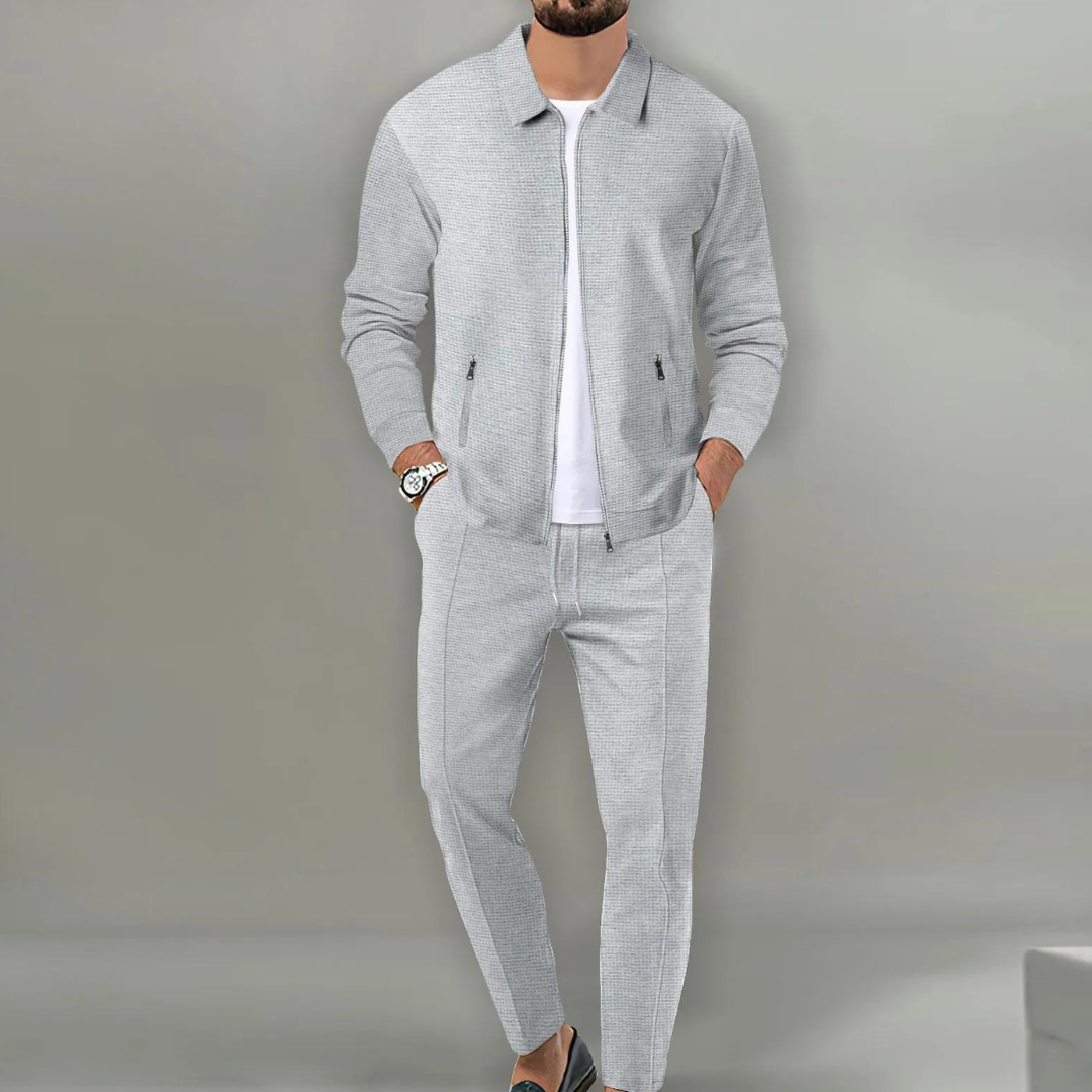 Luca | Herren Trainingsanzug Set Jacke und Hose Waffelstruktur