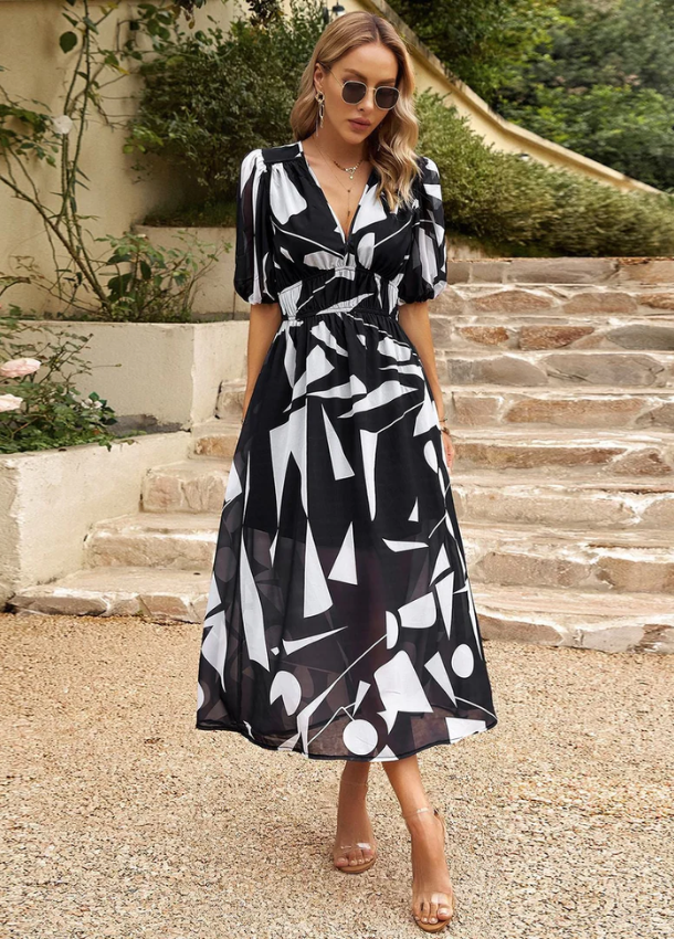 Josette - Midi Kleid Mit Blumenmuster