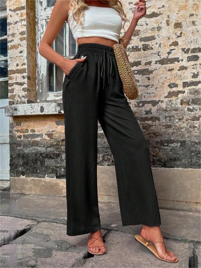 Dolores - Lose Hose mit hoher Taille und Kordelzug