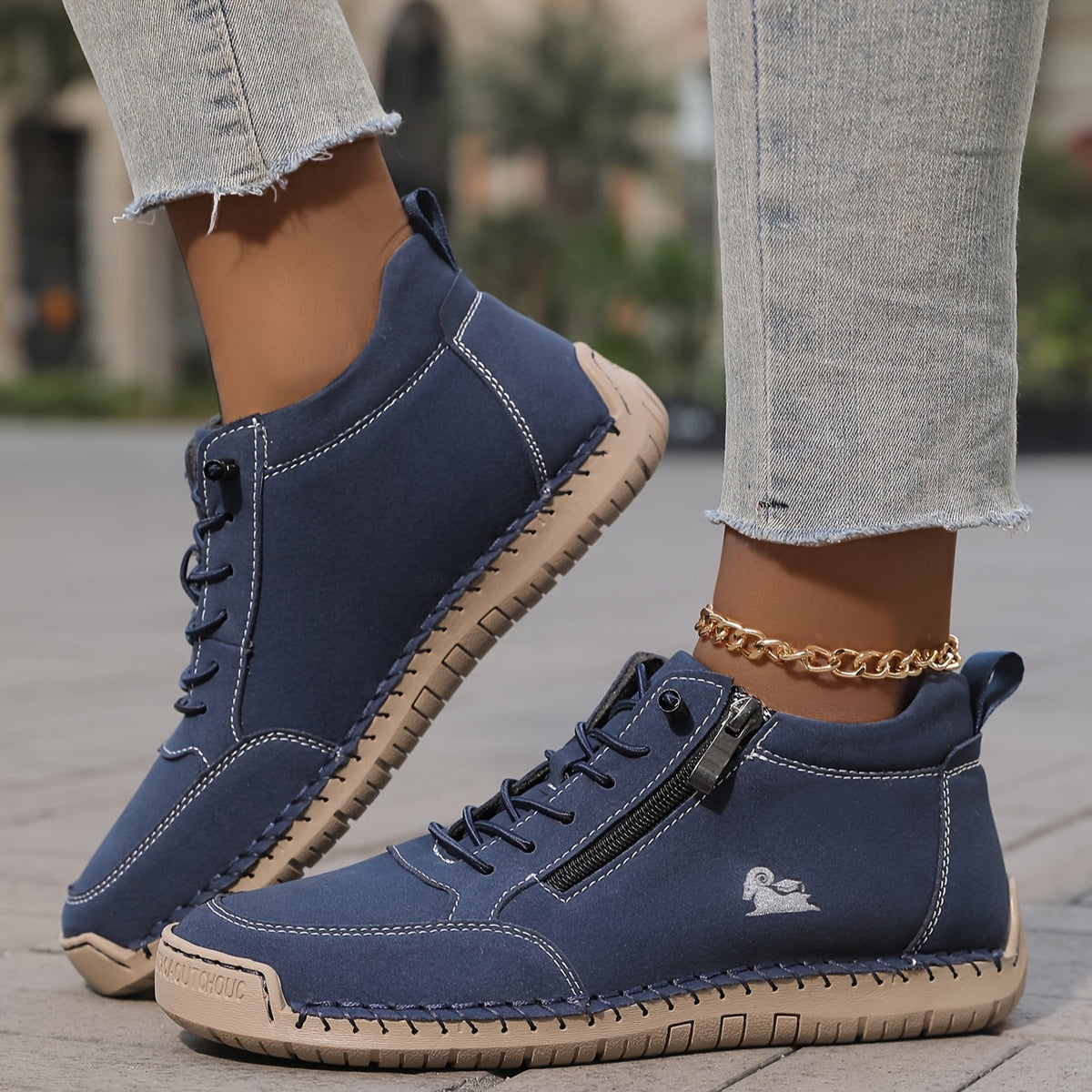 Bettina  | Damen Bequeme Schnürschuhe mit Reißverschluss