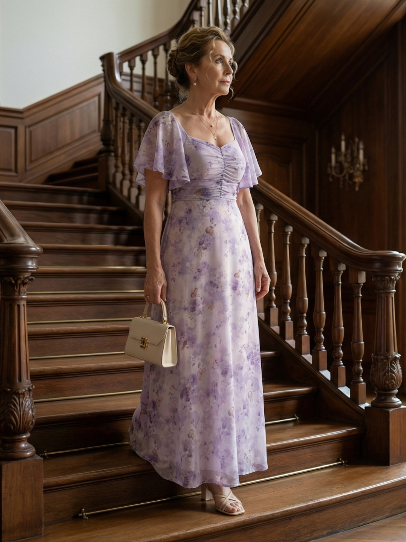 Vaelis | Midi-Kleid mit Flatterärmeln