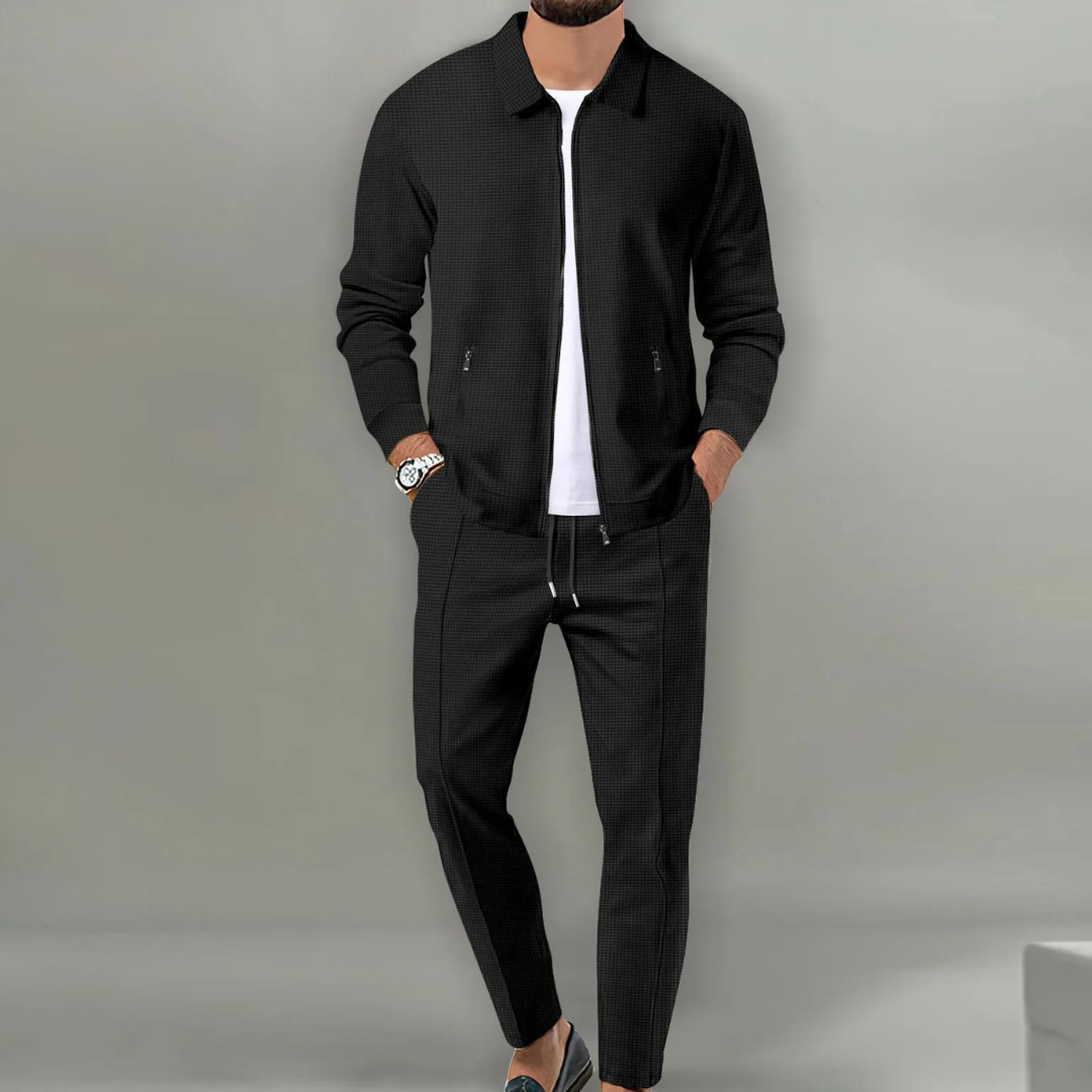 Luca | Herren Trainingsanzug Set Jacke und Hose Waffelstruktur