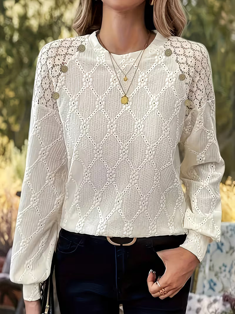 Carys – Gemusterte Bluse Mit Langen Ärmeln
