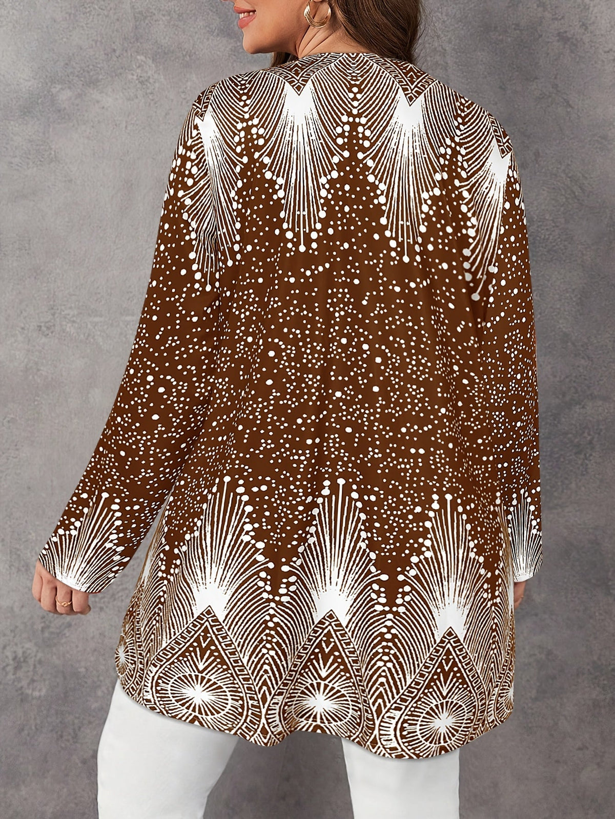 Joalyne - Lässige Strick Jacke Mit Polka Dot Und Streifenmuster
