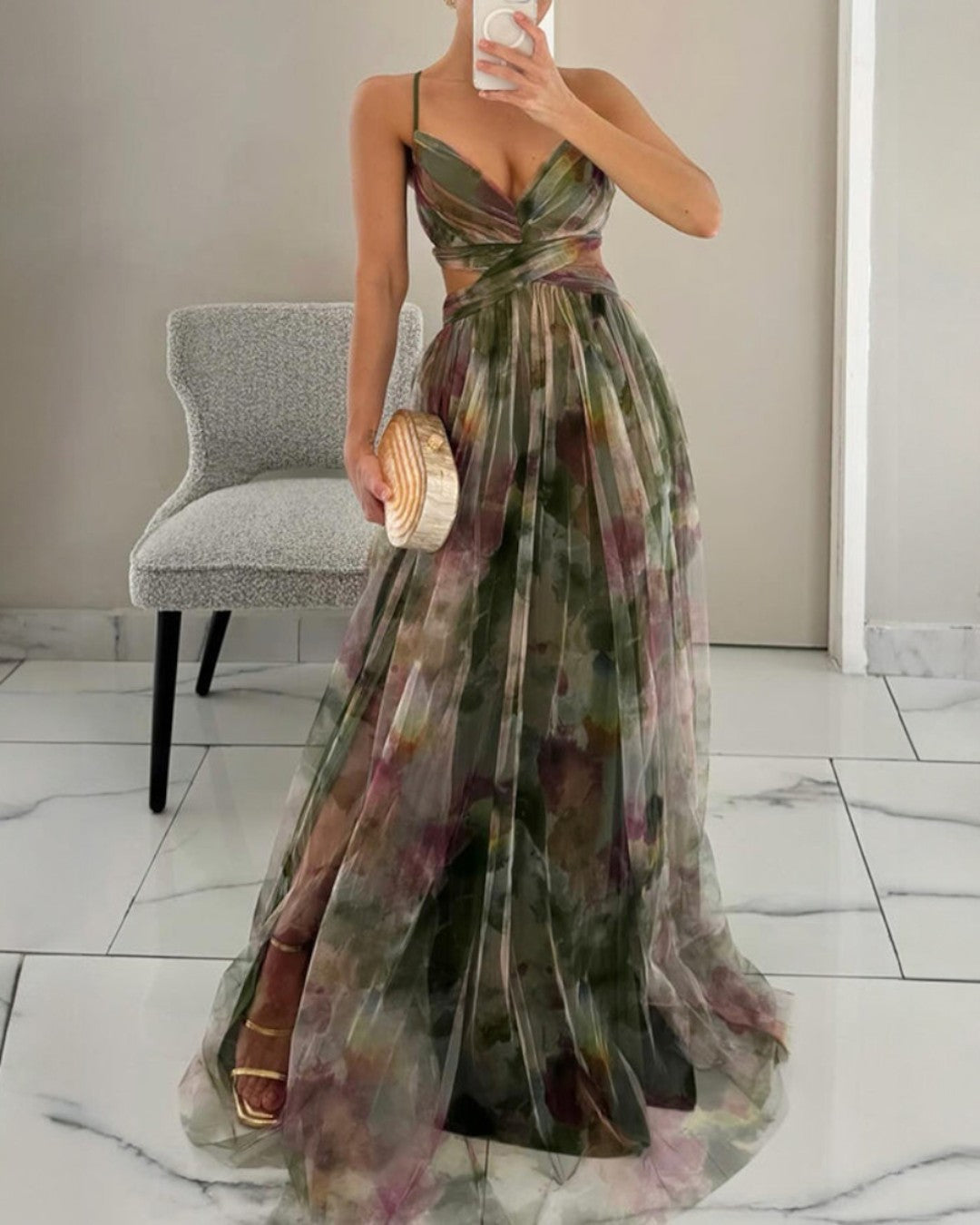 Tunika – Maxikleid Mit Blumenmuster
