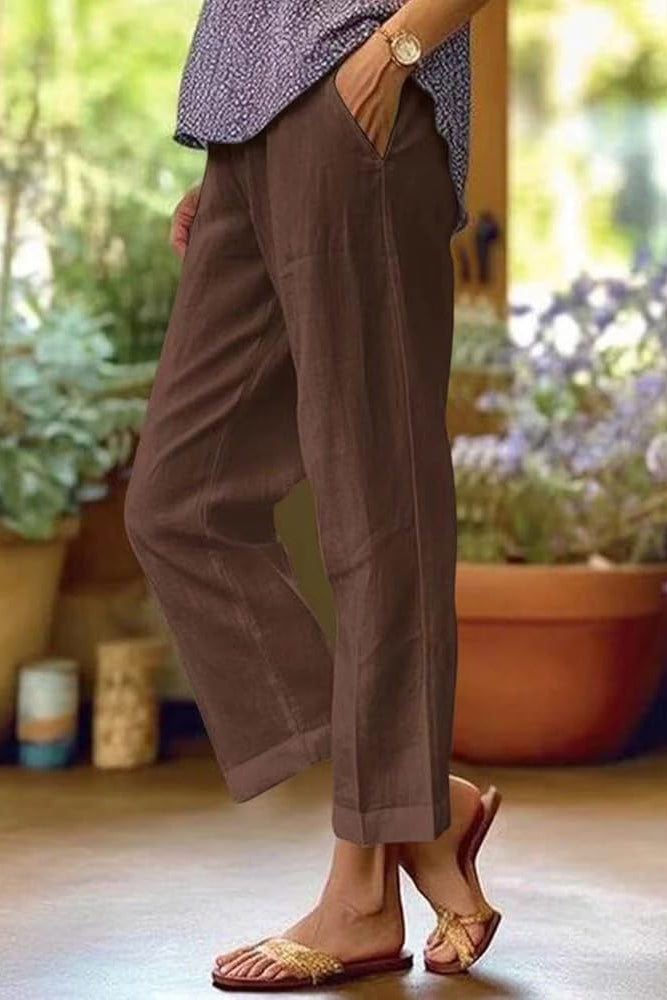 Leichte atmungsaktive Cropped Sommerhose – Relaxed Fit