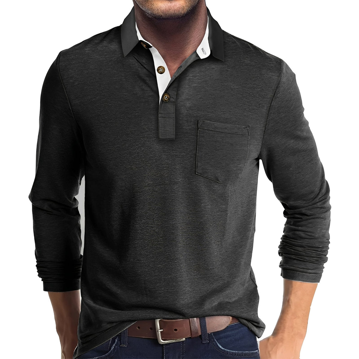 Marty - Komfortables Herren-Poloshirt mit langen Ärmeln