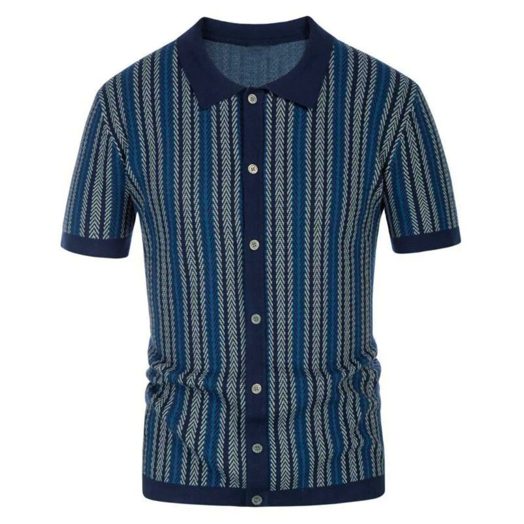 Atmungsaktive Herren Chevron Poloshirt mit Knopfleiste – Julian