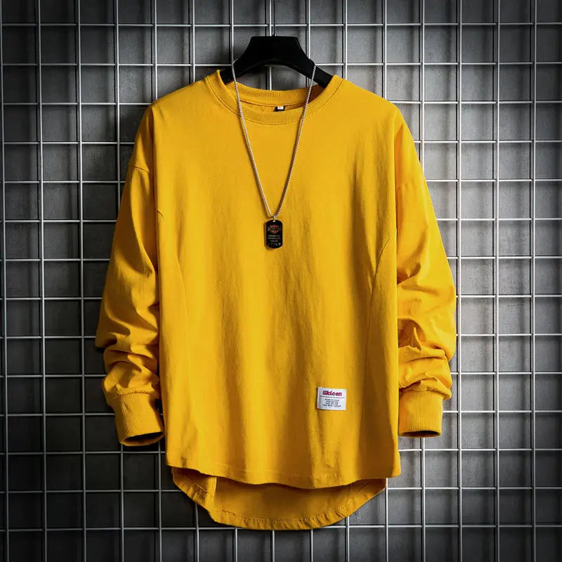 Leon | Herren Oversized Longsleeve Rundhals Langarm Basic