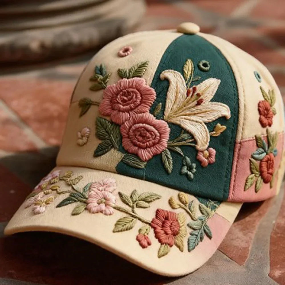 Virinia – Mütze Mit Blumen Stickerei