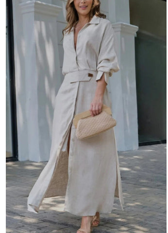 Binalee - Midi Kleid Mit Langen Ärmeln