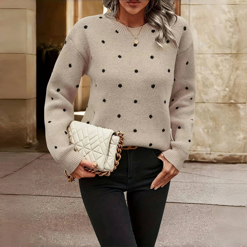 Gergana – Gestrickter Pullover Mit Polka-Punkte