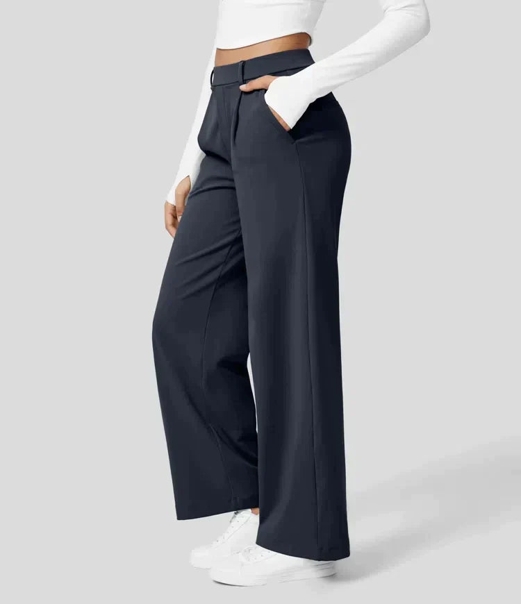 Sauzy | Hochtaillierte Stretch-Hose mit geradem Bein