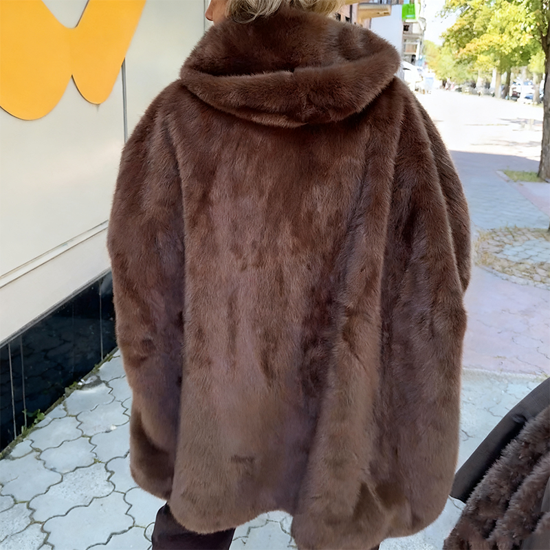 Alara - Kunstfellmantel mit Reißverschluss