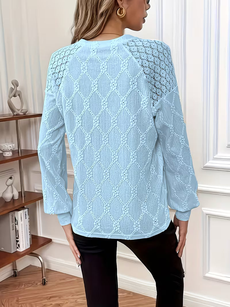 Carys – Gemusterte Bluse Mit Langen Ärmeln