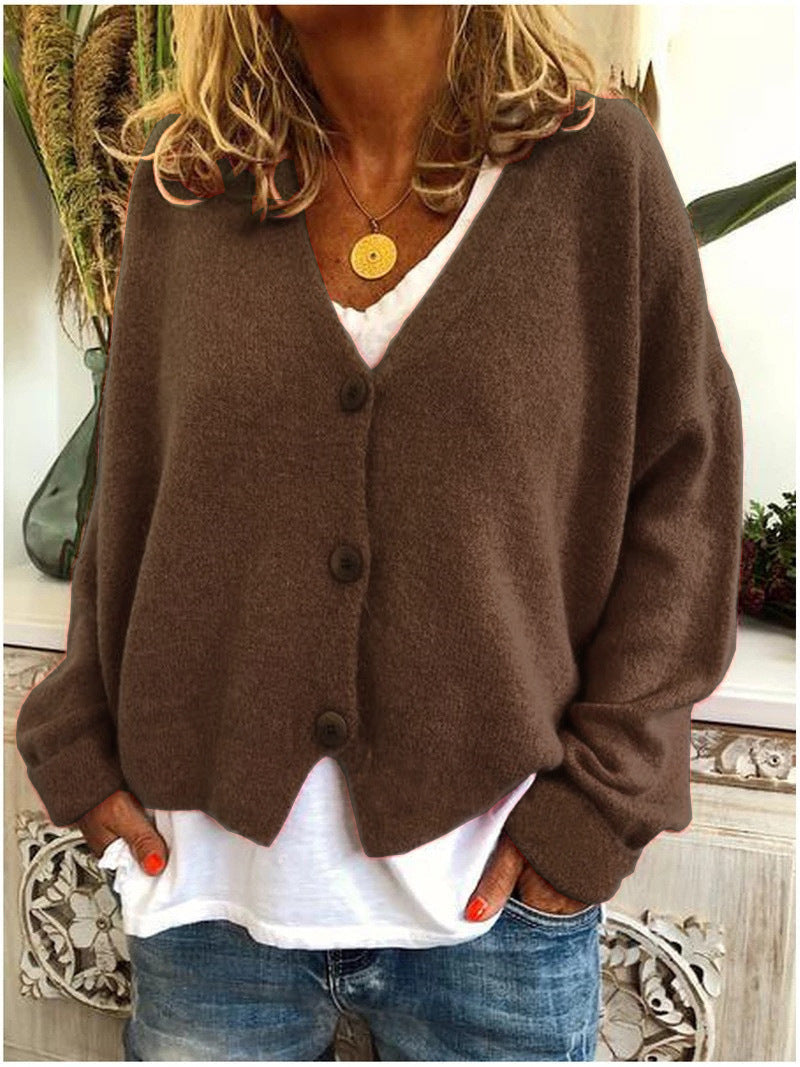 Strickjacke für Damen, Dicker Strick und lässiger Schnitt - Elvarine