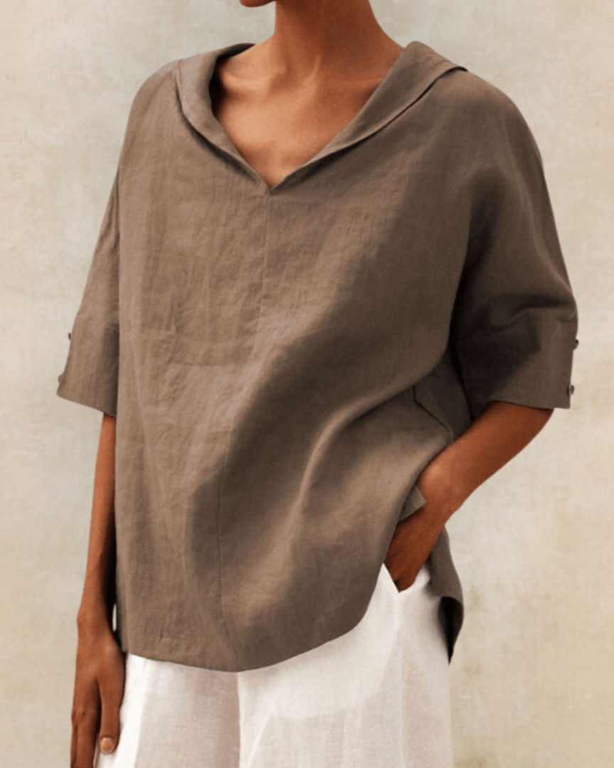 Marsica – Luftige Leinen Bluse Mit Lockerer Passform