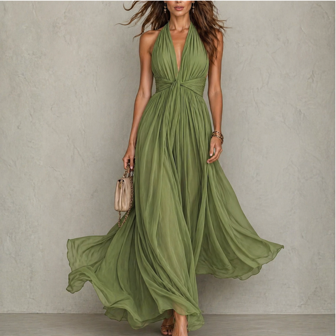 Olyra - Soft-Touch Maxi-Abendkleid