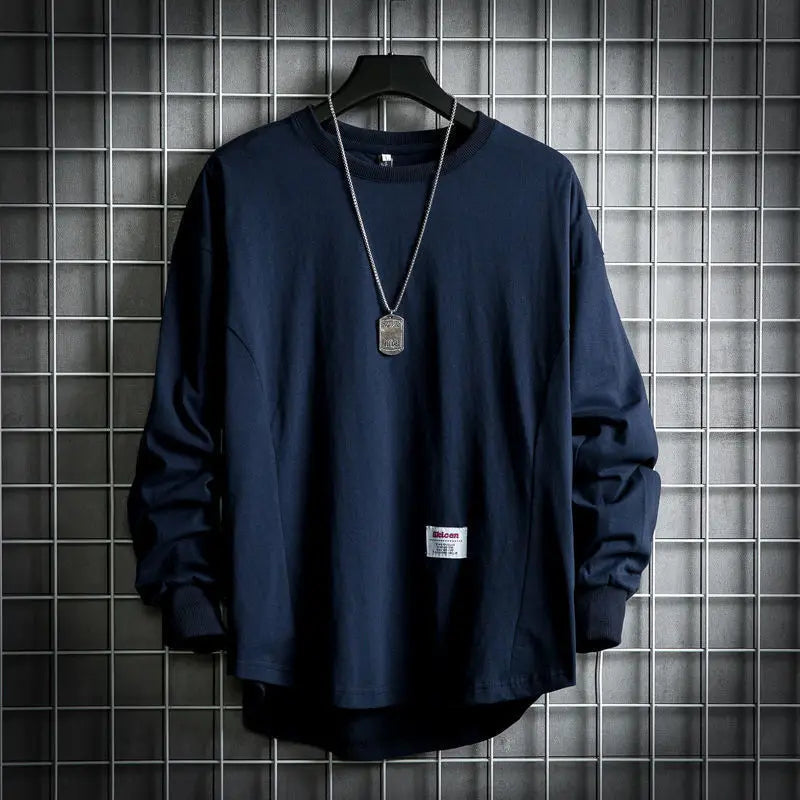 Leon | Herren Oversized Longsleeve Rundhals Langarm Basic