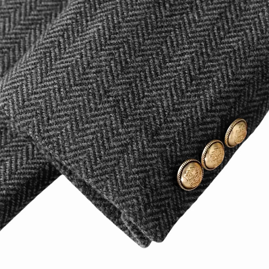 Gürtelter Tweed-Mantel