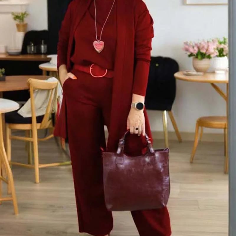Bellagio | Dreiteiliges Set aus Cardigan, Top und Hose