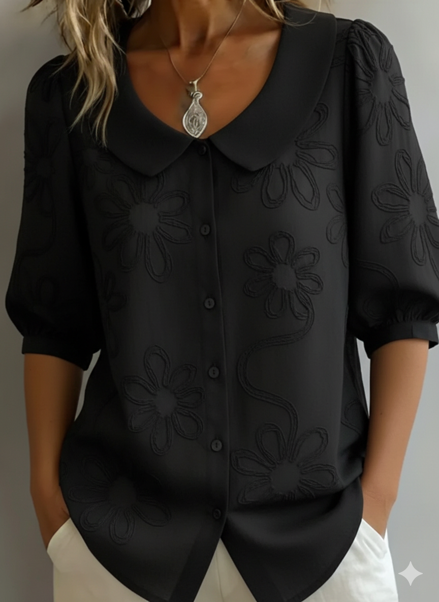 Blerta – Bluse Mit Blumen Muster Und Natürlicher Eleganz