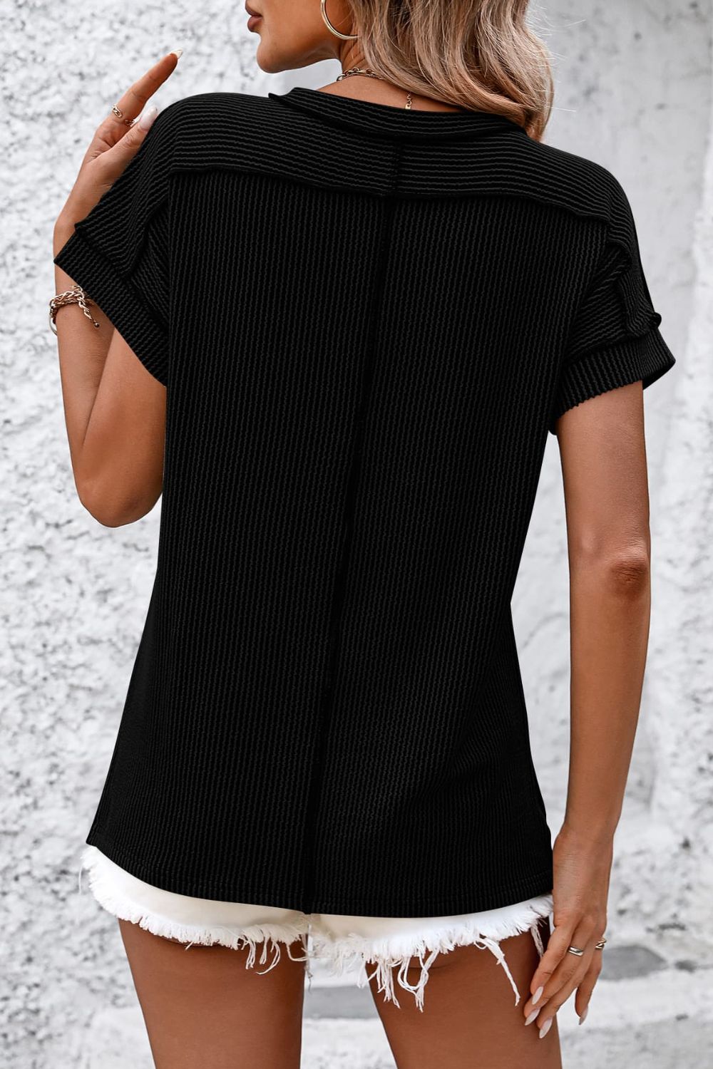 Cleo | Kurzarm-T-Shirt mit Streifen und Rundhalsausschnitt