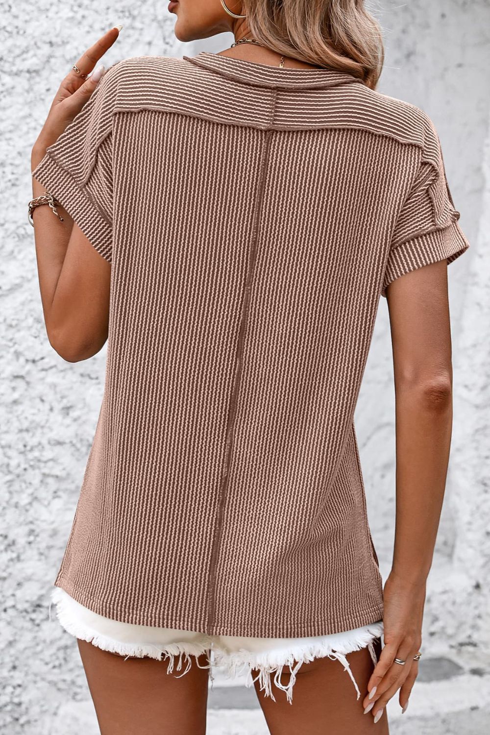 Cleo | Kurzarm-T-Shirt mit Streifen und Rundhalsausschnitt