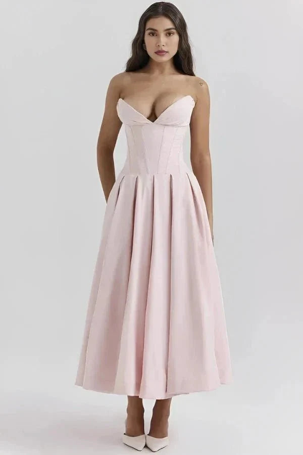 Larissa | Damen Korsett Midi Kleid Besondere Anlässe – Korsett Midi Elegant 2026
