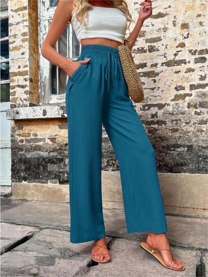 Dolores - Lose Hose mit hoher Taille und Kordelzug