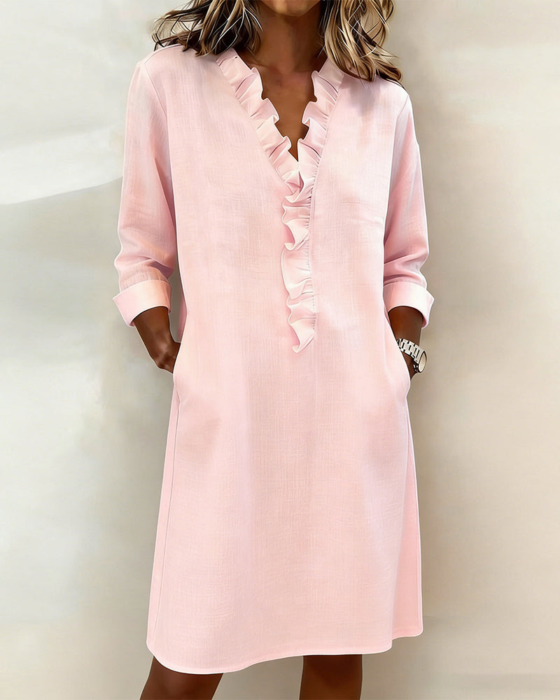Dorelle - Luftiges Rüschen-Shirtkleid aus Leinen-Mix