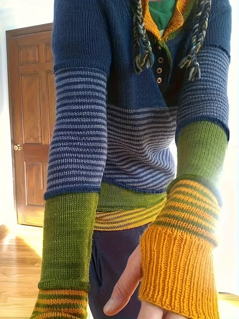 Lokina – Gestreifter Strickpullover im Farbe-Block-Schau