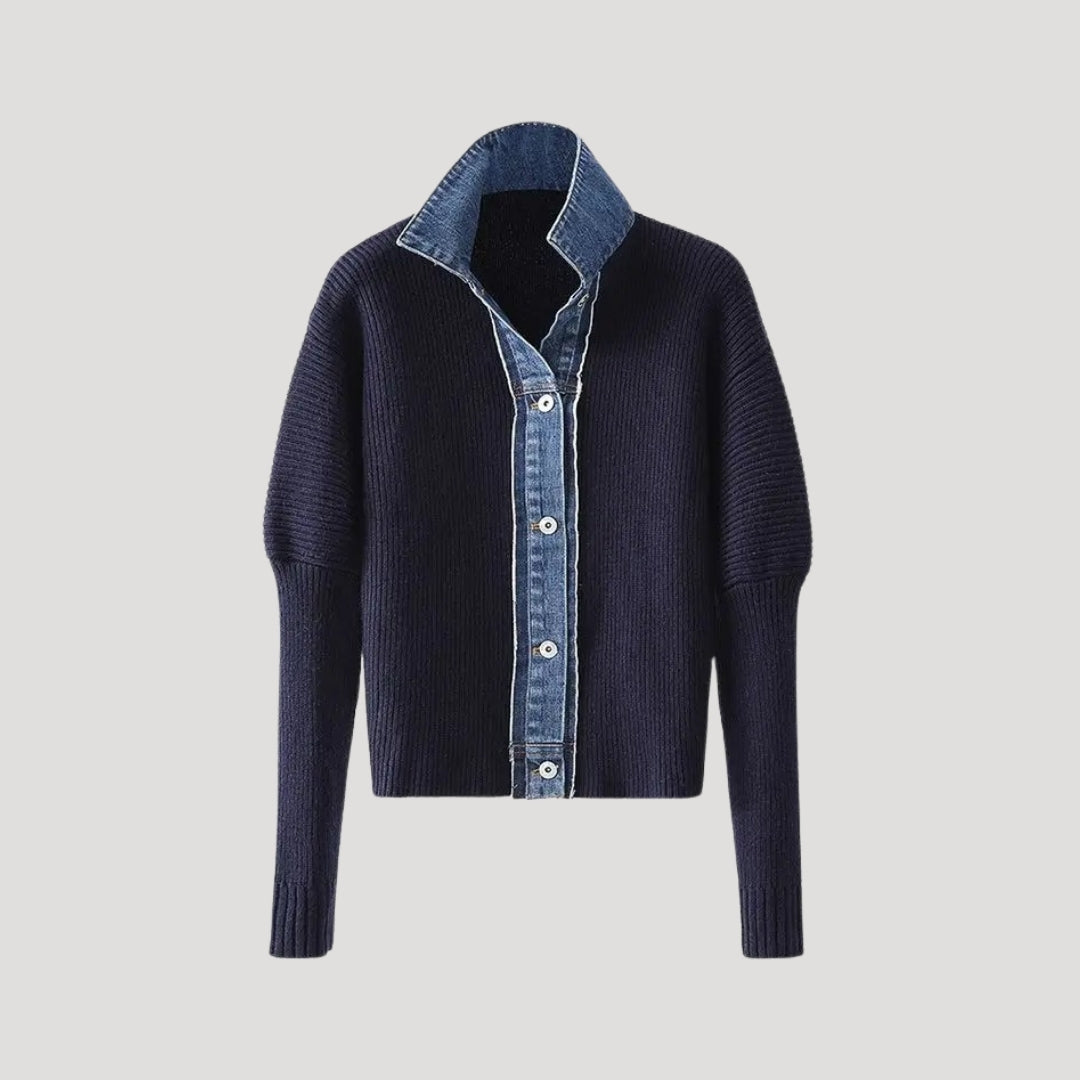 Helga | Damen Frühjahrs Lagen-Button-Cardigan-Jacke