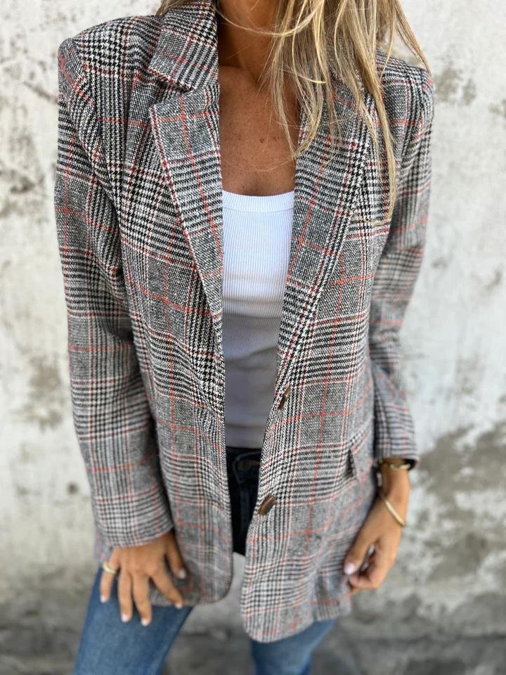 Basia – Stilvoller Winter Blazer Im Karomuster