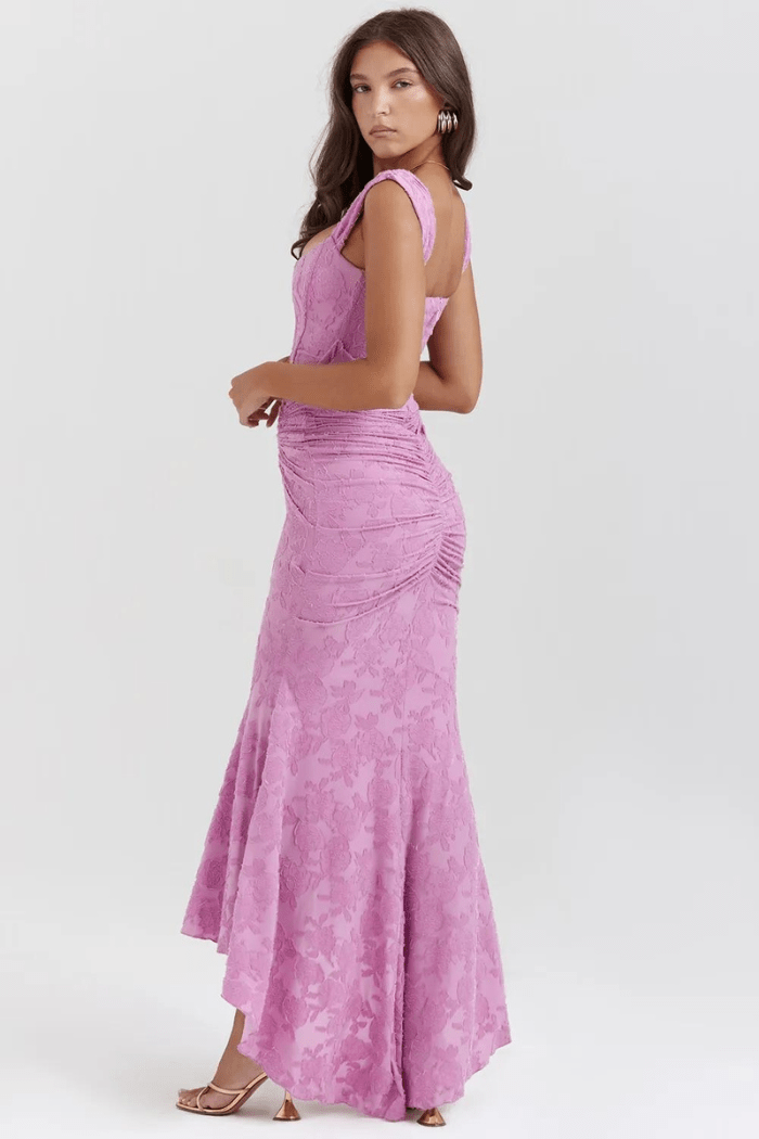 Annika | Damen Korsett Maxikleid Rüschen – Elegantes Korsett Maxi Kleid 2026