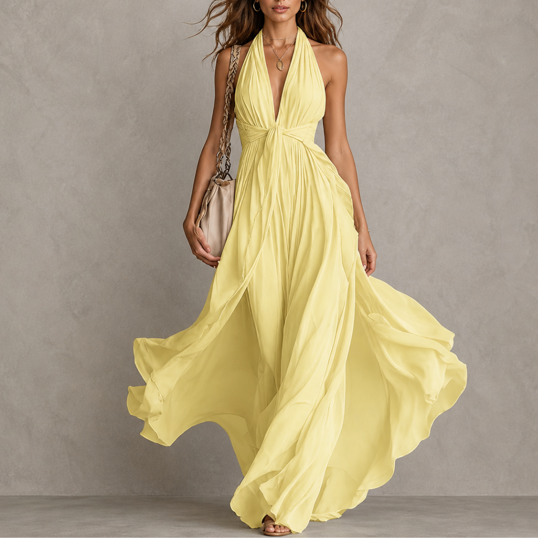 Olyra - Soft-Touch Maxi-Abendkleid