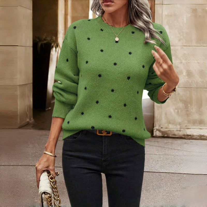Gergana – Gestrickter Pullover Mit Polka-Punkte
