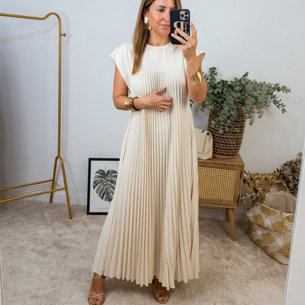 Sommerkleid Damen | Plissierter Maxirock & Zeitloser Eleganter Schnitt