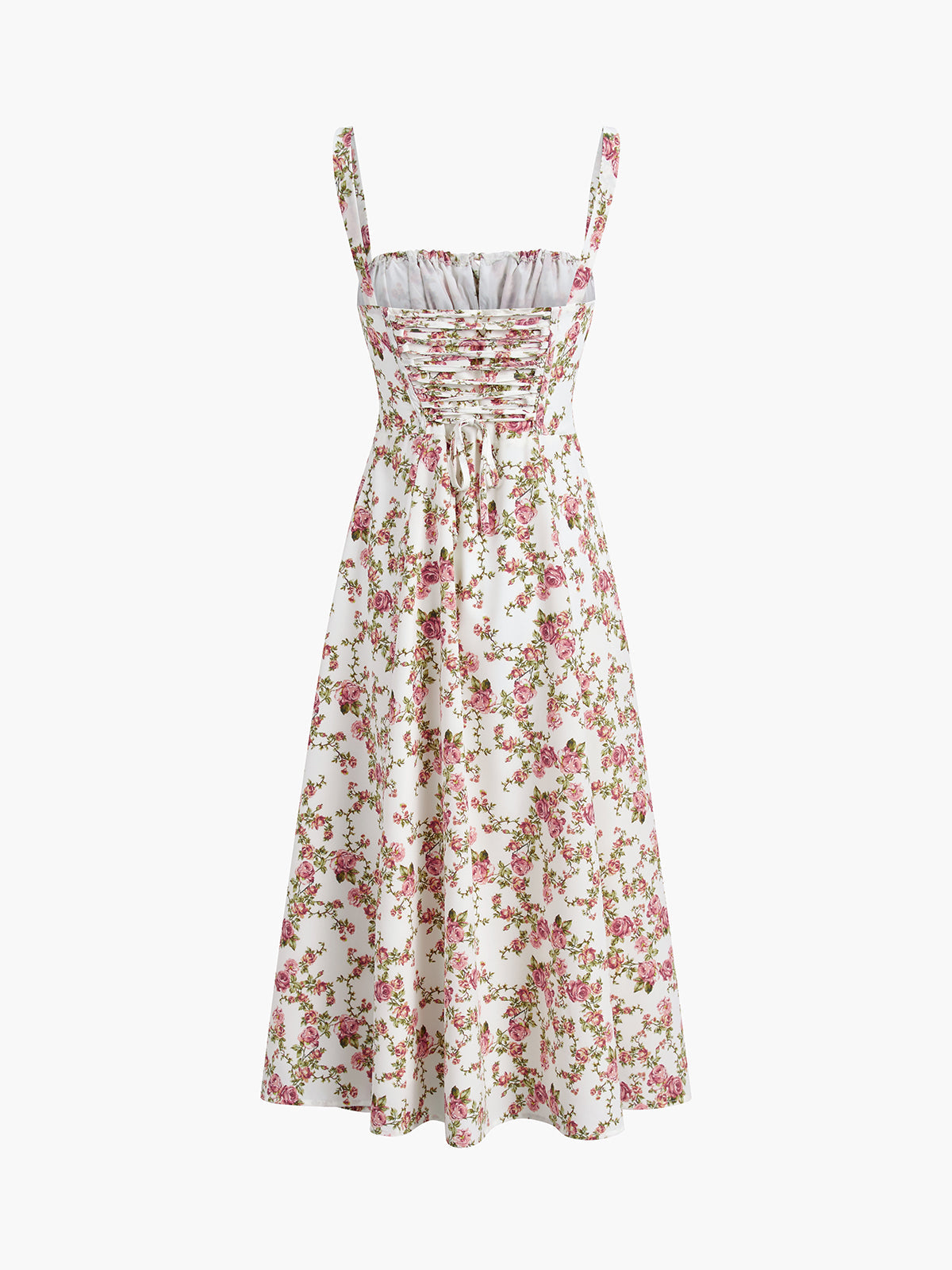 Rosebud geblümtes Midikleid