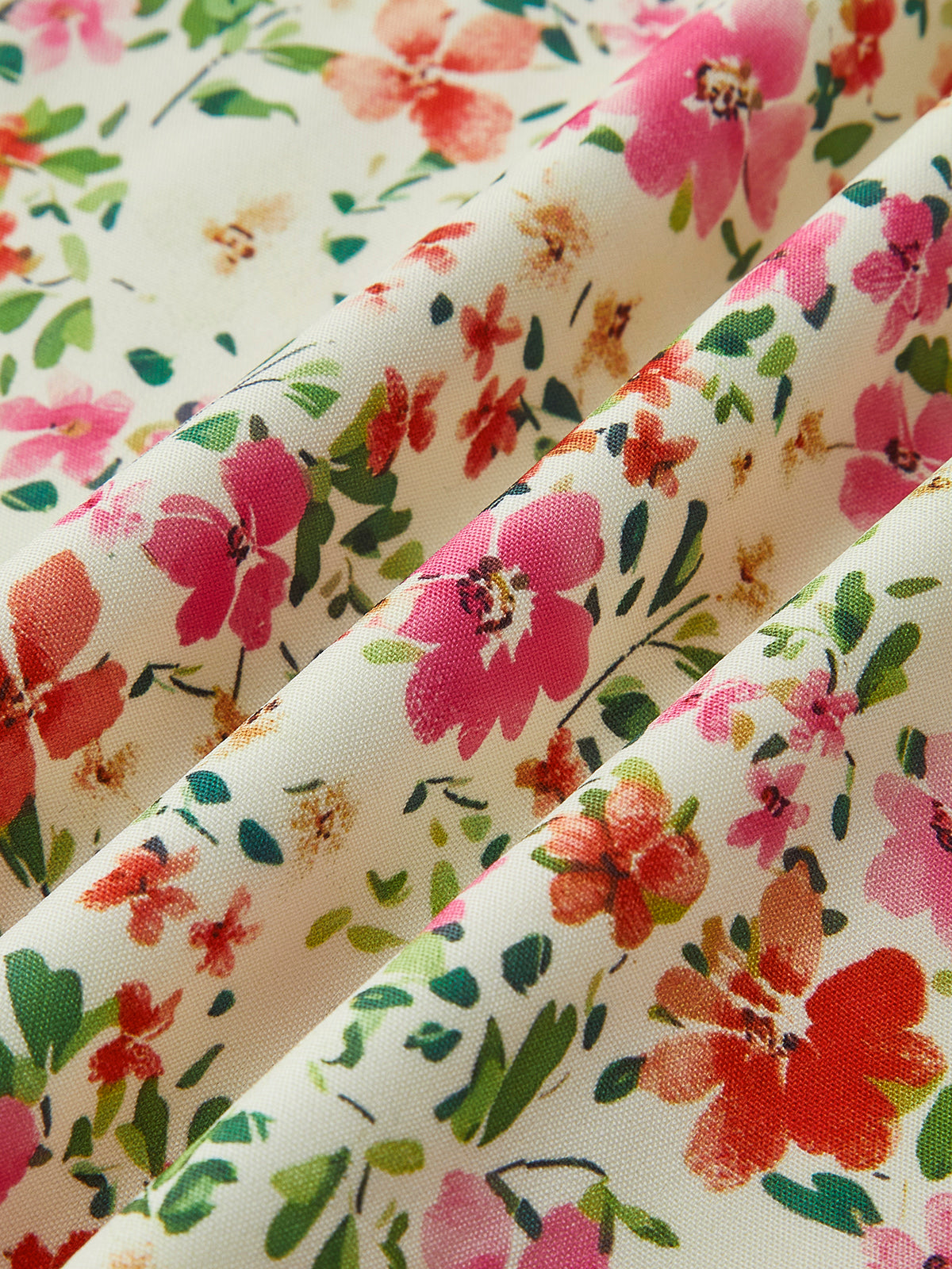 Bedrucktes Träger-Midikleid mit Blumenmuster und Paspelierung