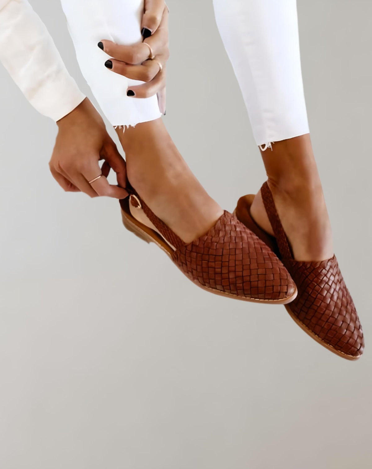 Lara | Flacher Halbschuh mit Flechtstruktur