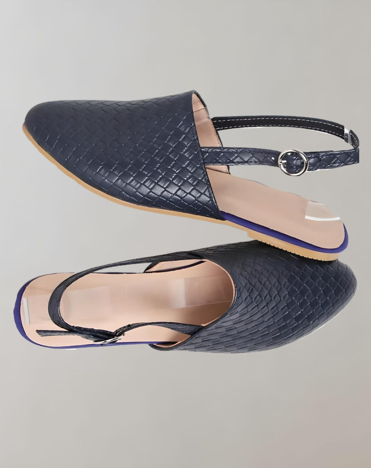 Lara | Flacher Halbschuh mit Flechtstruktur