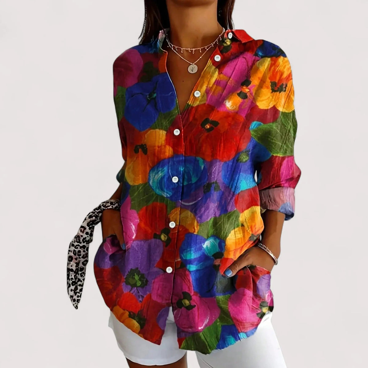 Bunte Bluse Damen | Blumenprint & Lässig Elegant