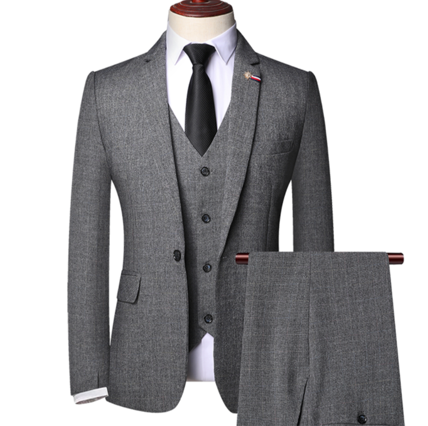 Alexander | Herren Dreiteiliger Anzug Dunkelgrau Elegant