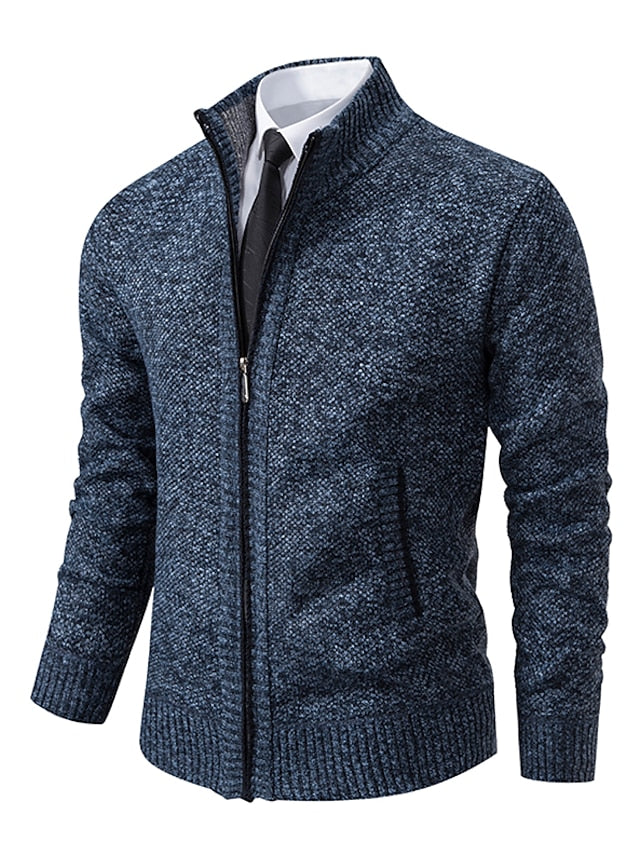 Cardigan Herren | Zip-up Reißverschluss & Angenehm Warm