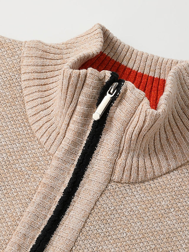 Cardigan Herren | Zip-up Reißverschluss & Angenehm Warm
