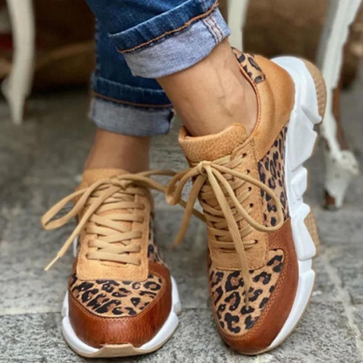 Dorothea | Damen Modische Chunky-Print-Sneaker
