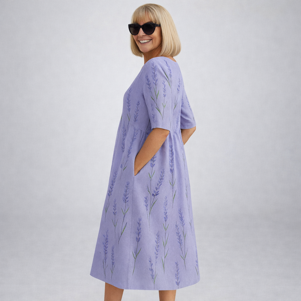 Zunia – Midi-Kleid Mit Blumenmuster Und Taschen