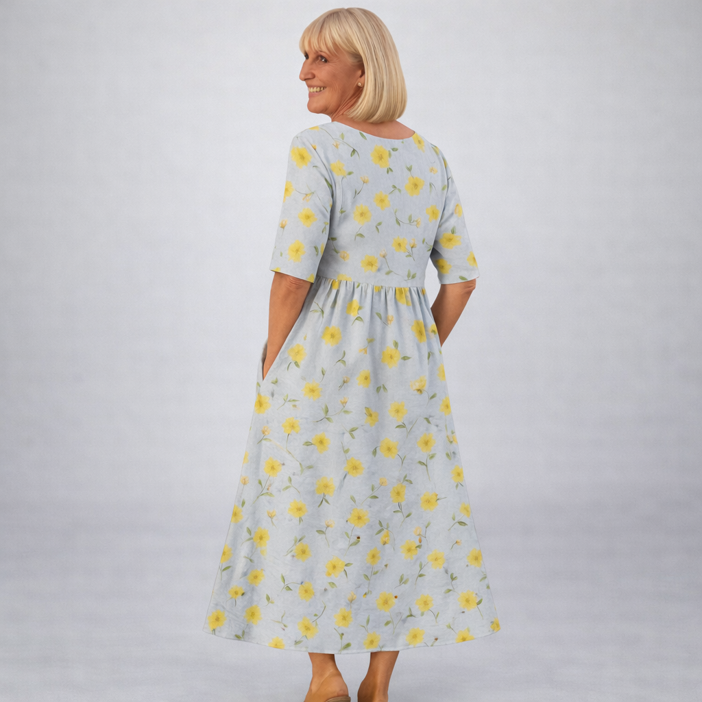 Zunia – Midi-Kleid Mit Blumenmuster Und Taschen