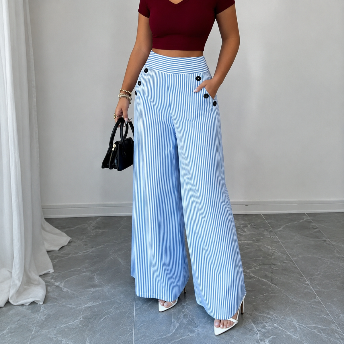 Bellagio™ Palazzo-Hose mit Schneiderkunst-Passform und Natürlicher Eleganz